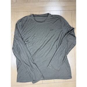 Icebreaker Long Sleeve Tee Mens Large Olive Green Merino Wool Blend Base Layer